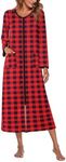 Ekouaer Women Long House Coat Zippe