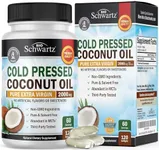 Coconut Oil Capsules 2000mg - Organic Pure Extra Virgin Unrefined Cold Pressed MCT Rich & Non-GMO for Healthy Skin Nails Hair Growth Support Bloating Anti Aging Digestion - 120ct (2 Month Supply)