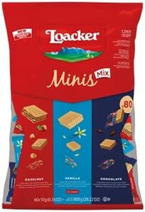 Loacker Minis Crispy Waffers Hazelnut Vanilla Biscuits 800g, Chocolate, 1 count