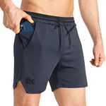 BROKIG Men's Lightweight Gym Shorts, Quick Dry Sport Workout Training Fitness Running Shorts Men with Zip Pocket (M, Dark Grey)