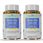 Neuherbs Deep Sea Omega 3 Fish Oil Supplement Triple Strength 2500 Mg, Essential Fatty Acid Combination of 1486 mg 892 mg EPA and 594 mg DHA per serving,120 Softgels