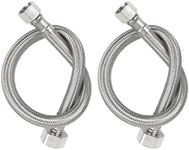 Faucet Connector hose, Stainless Steel Braided Water Supply Line 3/8" Female Compression Thread x 1/2" FIP. Female Straight Thread,2 Pcs (1 Pair) 23.6 Inch/60CM