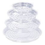 24 Pack Plant Saucer, Clear Plastic Plant Pot Saucer, Made of Thicker, Stronger Plastic, with Unique Design, Durable Flower Plant Tray for Indoor and Outdoor Plants(4 Size, 6/8/10/12 Inch)