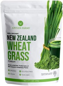 Antler Farms - 100% Pure, Organic, New Zealand Wheatgrass Powder, 40 Servings, 200g - Raw, Vegan, Gluten Free, Nutrient Rich, High Chlorophyll Wheat Grass, Detox, Essential Amino Acids, Minerals