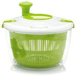 DAYANIDHI Multifunctional Salad Spinner Vegetable and Fruit Dryer | 5L Spin Basket Drainer to Remove Excess Water | Chopping Dressing Salad Food-Grade Silicone Plastic with Transparent Body (1Piece)