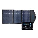 ACOPOWER 120W Foldable Solar Panel, 12V Sunpower Foldable Solar Suitcase with ProteusX 20A Charge Controller in Suitcase