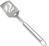 Barbecue Spatula with Bottle Opener - Heavy Duty 20% Thicker Stainless Steel - Wide Metal Grilling Turner for Burgers Steak & Fish - Large BBQ Grill Handle - Best Cooking Utensils & Accessories