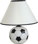 ORE International 604SC Ceramic 60-Watt Soccer Table Lamp, White