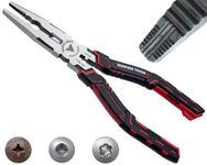 VAMPLIERS 7.5" Stripped Screw Extractor Needle Nose Pliers. Made in Japan. Multipurpose Long Nose Screw Removal Plier with Wire Cutter & Crimper