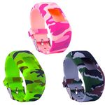 Compatible with Vivofit jr.2 Bands Replacement Soft Silicone Straps for Vivofit jr 2 Activity Tracker Accessories (Camo*3)