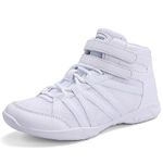 FUQIAO Girls High Top White Cheerleading Shoes Lightweight Cheer Sneakers