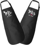 Made in the USA Premium Kitchen Apron Set for Men Women, "Mr. and Mrs." design Wedding gift for Husband and Wife kitchen BBQ