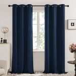 Deconovo Room Darkening Noise Reducing Curtains, Thermal Insulated Grommet Window Blackout Curtains for Bedroom, 42 x 84 Inch, Navy Blue, 2 Panels Living Room Curtains