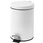 3 Litre Stainless Steel Pedal Bin for Kitchen Bathroom Toilet Rubbish Tray (White)