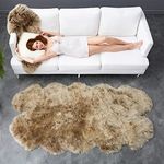 Altlue Real Sheepskin Rug Large Quad Sheepskin Rugs Fluffy Sheepskin Throw Genuine Sheepskin Rug For Living Room Bedroom