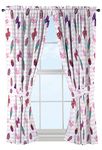 Nickelodeon JoJo Siwa Sweet Life Pink/White Curtain Set (2 Panels, 2 Tiebacks), Sweet Drapes, 4 Piece