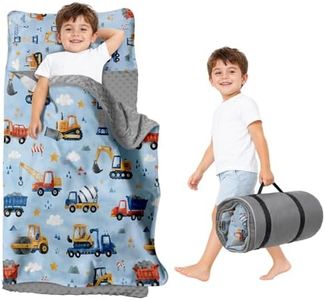 Duckbe Toddler Nap Mat with Pillow and Blanket for Daycare, Extra Thick Large 55"x22.5" Nap Mats for Preschool Kindergarten, Roll-Up Sleeping Mat for Boys, Easy Carry Travel Camping Slumber Bag