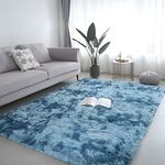 Vafodo 6X9 Feet Dark Blue Soft Area Rugs for Bedroom Living Room Ultra Soft Modern Fluffy Throw Carpets for Girls Boys Kids Room Shaggy Fluffy Rugs (6X9Feet, Dark Blue)