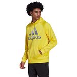 ADIDAS Men Polyester Hooded Neck Training Regular Sweatshirts, Yellow, Large