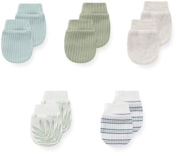 JELYLOVE 5 Pack Unisex New Born Boy Girls No Scratch Mittens Cotton Soft Baby Gloves Accessory 0-3 Months Infant Essentials