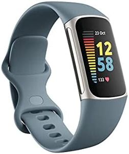 Fitbit Charge 5 + Fitbit Premium Advanced Health and Fitness Tracker with EDA and Stress Management tools, Temperature Tracking and Heart Health Insights - Steel Blue/Platinum Stainless Steel