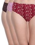 VSTAR Women's Cotton Blend Panties (Pack of 3) (HONEY_Multicolor, 105 Cm)