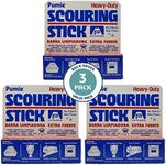 U.S. Pumice Heavy Duty Scouring Stick, 3 Pack, Pumie Pummis Stone, Remove Hard Water Rings, Foot Pumice Stone, Pool Cleaning Stone (3 Pack)