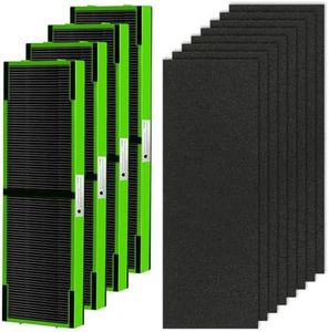 APPLIANCEMATES FLT4825 Filter B Toxin Clear HEPA Replacement for Germ Guardian AC4825 AC4300 AC4800 AC4900 AC4850, 4 True HEPA Filters & 8 Activated Carbon Pre-Filters,FLT4825VO,Green