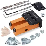 MulWark 2 In 1 Aluminum Pocket Hole Jig Kit with Removable Pocket Screw Jig, Adjustable Hole Pitch and 15 Degree Angled Drill Guides - Pocket Jig Hole Kit is a Carpenter Woodworking Tool for Joinery