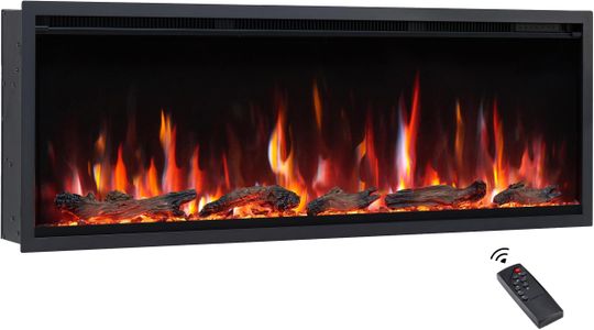 FlameKo 50-Inch Electric Fireplace – Wall Mounted LED Heater