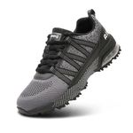 Sumateng Running Shoes Men Women Sports Shoes Breathable Lightweight Trainers Air Shock Absorption Sneakers Gym Fitness Walking Jogging Tennis Athletic Outdoor Gray44