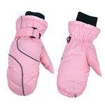 HKSICHENGKEJIUK Kids Ski Mittens Waterproof Snow Gloves Child Winter Thermal Snowboard Mittens Warm Fleece Lined Gloves for Outdoor Skiing Snowboarding Toddler Girls Boys Age 3-8 Years Old