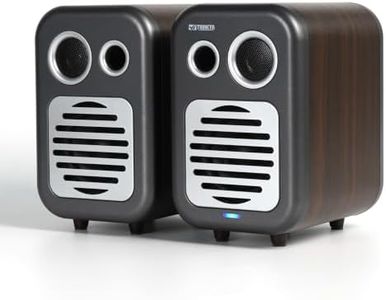 THINKYA Powered Bookshelf Speakers, 36W RMS Active Bluetooth Stereo Speakers, MDF Wood Cabinet with Subwoofer Output, Optical/Coaxial/RCA/USB Inputs for Turntable, Record Player, PC, TV