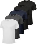 BOOJO 5 Pack Workout Mens Shirts - 