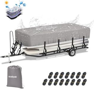 NEVERLAND Pontoon Boat Cover Waterproof Heavy Duty Trailerable Boat Cover Marine Grade Polyester Canvas Cover Fits Pontoon/Deck Boats (Boat Length 21-24ft, Beam Width up to 104", Gray)