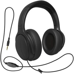 100SEASHELL Long Cord Tv Headphones for Seniors with Volume Control Wired Over The Ear Headphone Corded Extra Long Cord Length(10FT)