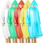 5 Pack Disposable Rain Ponchos - On