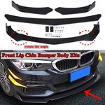 AUTO MT Universal JDM 3-pcs Front Bumper Splitter Car Front Lip Chin Bumper Body Kit Front Bumper Lip Splitter Drift AUTO Racing JDM Splitter Bumper Spoiler (3PC/Set Front Bumper Splitter)