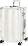 Luggage AnyZip Aluminium Frame Suitcase PC ABS Hard Shell TSA Lock No Zipper 24In White