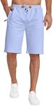 KUYIGO Mens Plus Size Shorts Summer Sports Short Drawstring with Pockets Elastic Waist 6X-Large Blue