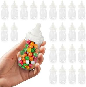 Baby Bottles for Baby Shower Game - 24Pcs Plastic Baby Bottles for Baby Shower Decorations Mini Baby Bottles for Baby Shower Decor - 3.94 inch Baby Bottle for Baby Shower Game Small Baby Bottles