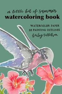 Kreative Haven "A Little Bit of Summer" Mini Watercoloring Book - Portable Adult Coloring Book for Watercolor Painting On the Go - 10 Easy Outlines on Premium Paper