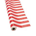 Fun Express SYNCHKG028647 Red and White Striped Tablecloth Roll