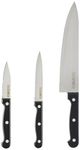 Amazon Brand - Solimo High-Carbon Stainless Steel Kitchen Knife Set | Triple Rivet Handle | Set of 3 (Silver)