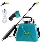 LearnLyrics Shoulder Electric Sprayer, 5l Battery Powered Sprayer, Garden Lawn Sprayer, Garden Liquid Sprayer with Telescopic Wand, 2 Spray Nozzles and Adjustable Shoulder Strap for Yard Lawn Plants