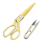 Handi Stitch Gold Tailor Dressmaking Scissors & Yarn Thread Snippers - Heavy Duty 22.86cm/9 Inch Stainless Steel Sharp Shears - Cutting Fabric, Clothes, Leather, Denim, Altering, Sewing & Tailoring