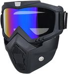 Paintball Mask Anti Fog, Full Face Tactical Mask Goggles Detachable for Motorcycle Cycling Skiing Halloween CS Game Cosplay (Colorful)