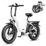 Heybike Ranger 2.0 Foldable Electric Bike for Adults, Peak 1400W Peak Motor Ebike, 45KM/H Max Speed [20"*4 Fat Tire All-Terrain] 600Wh Removable Battery Step-Thru E Bike with Front Suspension-W