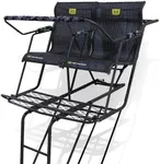 Hawk Big Denali 18 Foot Durable Steel 2 Man Hunting Game Deer Ladder Tree Stand with Safe Tread Steps, Kick Out Footrests, and MeshComfort Seats