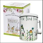 Wild Bird Food Storage Tin Garden Birds Seed Feed Metal Container 4L (2kg) Canister With Scoop Handle Gift Box Bird Seed Storage Tin